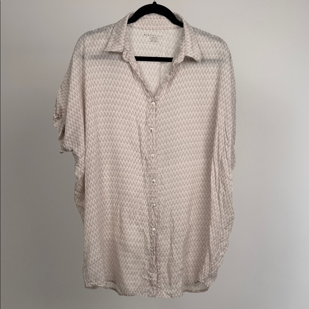 VINTAGE MOMBASA - Acacia Swimwear Gray Zigzag Pattern Top
